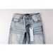 Unisex Cleanfit Stacked Flared Jeans, Light Blue Horizontal Fade And Whisker, Breathable Summer_mkmklike.com