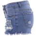 Women's Clothing High Waist Cotton Blue Shorts Washed Slim Light Color Women's Straight Denim Shorts_mkmklike.com