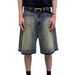 Men's Clothing Summer New Style Washed Retro Distressed Couple Men And Women Casual Five Point Jeans Cat Whisker Silhouette Trendy Loose_mkmklike.com