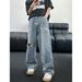 Men's Clothing Loose Washed Retro Straight Jeans Men's Wide Leg Trousers Summer_mkmklike.com