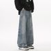 Men's American High Street Jeans, Elastic Waisted Loose Straight Leg Micro Pants, Men's 2025 New Style_mkmklike.com