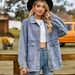 K New Versatile Slimming Retro Classic Loose Denim Casual Jacket Top For Women. No Necklace, Glasses, Or Other Accessories_mkmklike.com