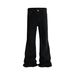 Men's Clothing High Street Style Street Style Men's Stretchy Flared Jeans With Belt Loops - High Waist Wide Leg Dark Black Denim Pants For Summer_mkmklike.com
