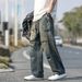 American Pleated Jeans Men's Summer Thin High Street Loose Youth Breathable Casual Straight Leg Work Pants_mkmklike.com
