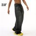 EF JEANS | 2024 New High Street Retro Old Wide Leg Pants Mopping Jeans Tide Straight Loose Black Grey_mkmklike.com