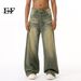 EF JEANS | 2024 New Product, American High Street Retro Old Straight Wide-leg Pants Mopping Jeans Trendy Man_mkmklike.com