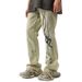 Men's Retro High Street Washed Distressed Slim Fit Jeans Flame Shadow Flared Pants Trendy Style_mkmklike.com