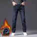 Nordmann Jeans Autumn Casual Long Fleece Lined Thickened Winter Super Thick Middle-aged Loose Straight Men's Pants_mkmklike.com