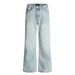 Light Washed Denim Flared Pants Street Style Punk Men's Basic Loose Wide-Leg Trousers Gradient Vintage Versatile_mkmklike.com