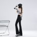 Slim-fit, Slimming, Slightly Flared Jeans Petite Women, Cropped Pants For Spring, High-waisted, Tight-fitting,_mkmklike.com