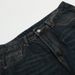 Punk High Street Washed Vintage Jeans For Men With Rivet Decoration, PU Leather Color Block Pocket Design, Unique Long_mkmklike.com