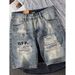 Men's Trendy Summer Denim Shorts Style Thin Korean Slim Fit Ripped Five Point Jeans_mkmklike.com