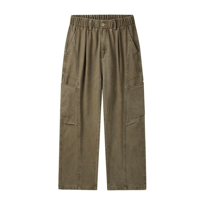 Heavyweight Washed Denim Jeans For Men – Straight Leg Workwear Pants | Relaxed Fit With Vintage Fade_mkmklike.com