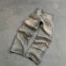 Men's Retro Bat Pattern Embroidery Loose Jeans American Harajuku Style Street Fashion Slouchy Pants_mkmklike.com