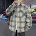 Youth Spring And Autumn New Denim For Men 2025 Trendy Handsome Checkered Shirt Jacket Casual Top_mkmklike.com