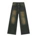 Men's Washed Loose Versatile Casual Straight Wide Leg Trousers_mkmklike.com