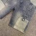 Men's Personalized Patchwork Denim Shorts Summer Trendy Loose Straight Leg Mid-Length Casual Five Point Pants_mkmklike.com