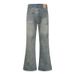 Men's Vintage Style Flared Washed Wave-Pattern Loose Straight Leg Jeans With Fleece Lining Fashion Trends_mkmklike.com