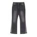 Women's Clothing Vintage Washed Flare Jeans For Women, Distressed Patchwork Denim Pants With 70s Retro Style (S-XL, Blue/Black)_mkmklike.com
