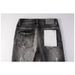 Unisex Y2K Stacked Flared Jeans, Black-Grey Mud Fade, White Splatter & One Ripped Knee, Breathable For Summer_mkmklike.com