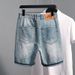 American Men's Denim Shorts Men's Trend Casual Straight Slim Elastic Men's Trend Jeans Men's_mkmklike.com