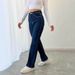 Women's Clothing Mid-Rise Straight Leg Jeans For Women - Comfortable Stretch Denim With Elegant Embroidery_mkmklike.com