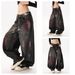 Men's Clothing Men's Vintage High-Waisted Wide-Leg Jeans – Distressed Wash, Multi-Tone Fading, Retro Streetwear (S-3XL, Black & Faded Blue)_mkmklike.com