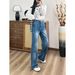 Jiawei 2025 Autumn/Winter Non-Stretch Wide-Leg For Women, Vintage Washed Jeans, New Jeans_mkmklike.com