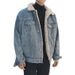 Northfold Winter Lamb Wool Denim For Men Korean Style Trendy Versatile Fleece Lined Thickened Cotton Coat Men's Jacket Stylish_mkmklike.com