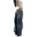 Women's Sexy Low-Waisted Jeans Rhinestone Embroidered Heavy Duty Hot Fix Fashionable Loose Straight Leg Trousers_mkmklike.com