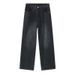 Men's High-Waisted Wide Leg Jeans – Oversized Straight Cut With Dragging Hem Multi-Pocket Utility_mkmklike.com