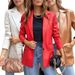 Women's Clothing Street Style Pure Color Casual Fashion Three color Leather Jacket _mkmklike.com