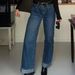 Women's Retro Mid-Rise Wide-Leg Jeans - Vintage Straight Denim Pants With Cuffed Hem, Black/Light Blue/White/Raw Denim (Xs/S/M/L)_mkmklike.com