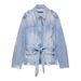 omen’s Belted Denim Jacket – Stylish Oversized Coat With Adjustable Waist Tie (XS/S/M/L)_mkmklike.com