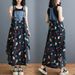 ELLE Summer Fashion New Loose Chiffon Patchwork Printed Denim Strap Slimming Plus Size Belly Elegant Dress_mkmklike.com
