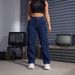 Women's High Waist Cargo Jeans – Vintage Washed Denim Pants With Utility Pockets (90% Cotton, Relaxed Fit, Streetwear Style)_mkmklike.com