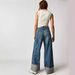 Women's Retro Washed Mid-Waist Slim Fit Straight Jeans Loose Curling Denim All Match_mkmklike.com