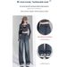 Cement Gray Narrow Wide-leg Jeans Women, Spring/summer, Plus Size, High-waisted, Loose, Slimming, Floor-length Straight_mkmklike.com