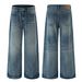 Men's Clothing & Archer0603 & Autumn New American Retro Washed Trendy Brand Vibe Slim Fit Flared Distressed Jeans Men_mkmklike.com