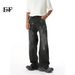 EF JEANS | 2025 New Product, American Trend Graffiti Paint Old Washed Jeans Wide-leg Pants_mkmklike.com