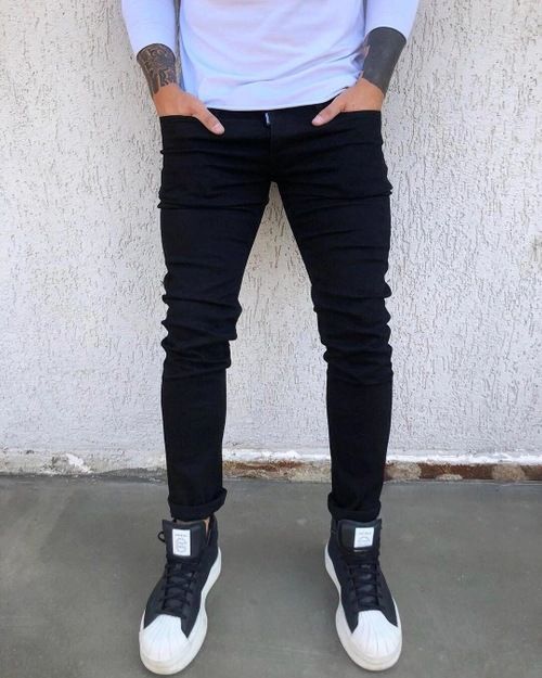 Fit Stretch Jeans For Men & Teens - Comfortable Straight Leg Denim Pants With Classic Black Wash (Sizes 28-40)_mkmklike.com