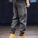 Men's Casual Stretchable Slim Fit Jogger Pants With Elastic Cuffs, Loose Fit Comfortable Streetwear Trousers For Spring & Autumn_mkmklike.com