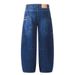 Versatile Loose Jeans For Men With Topstitched Large Pockets, Design Sense Workwear Long Pants, High Street Fashion_mkmklike.com