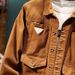 Design Sense American Retro Denim Men, Spring And Autumn Trendy Loose Fit Plus Size Earth Yellow Workwear Jacket For Men_mkmklike.com
