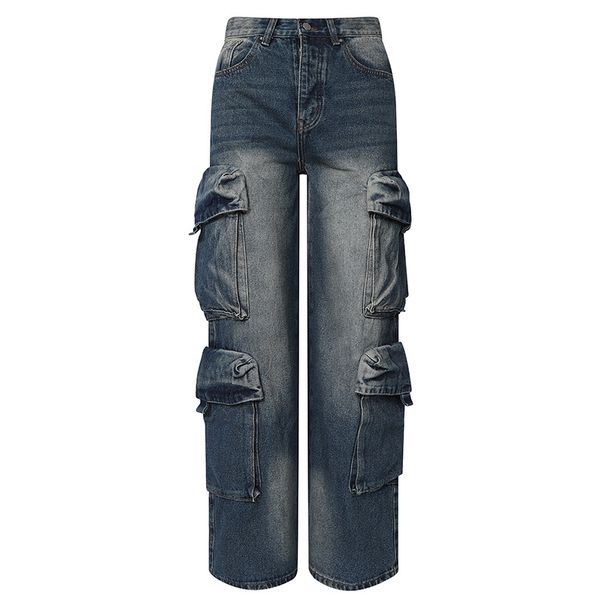 Trendy Brand New Washed Vintage Work Flared Pants Jeans American High Street_mkmklike.com