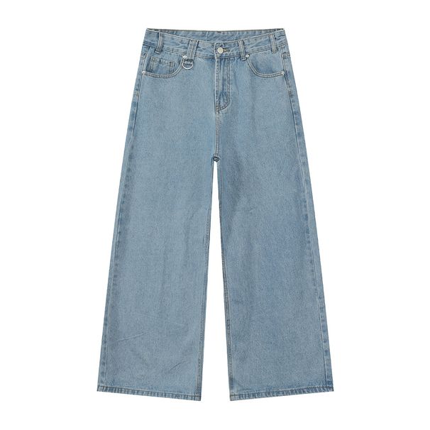 Men's Clothing American Cleanfit Retro High Street Wide Leg Straight Leg Versatile Whitened Jeans Trend_mkmklike.com
