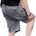 Men's Loose Fit Distressed Shorts Wasteland Style Heavy Duty Washed And Pleated Five Point Blue Denim New Summer Collection_mkmklike.com