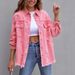 Distressed Denim Jacket Women's Oversized Long Sleeve Shirt Casual Streetwear Vintage Coat In 16 Colors_mkmklike.com