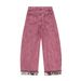 Color Block Patchwork Scimitar Jeans For Men Loose High Street Ins Trendy Brand Cool Washed Wide Leg Long Pants_mkmklike.com