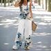 Women's Clothing round neck casual printed vest wide leg pants suit_mkmklike.com